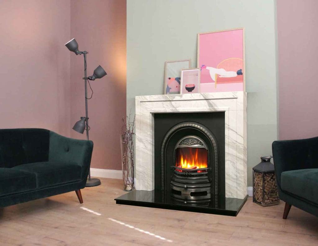 Parma Surround Pictured With Iconic 450 Lombard Electric Fire